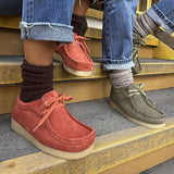 Zap – Women’s Suede Lace-Up Loafers with Natural Crepe Sole - 41 - S . choco
